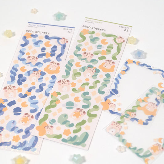 Cocoroll Celeste Polco Deco Sticker Sheet: 01 - Blue