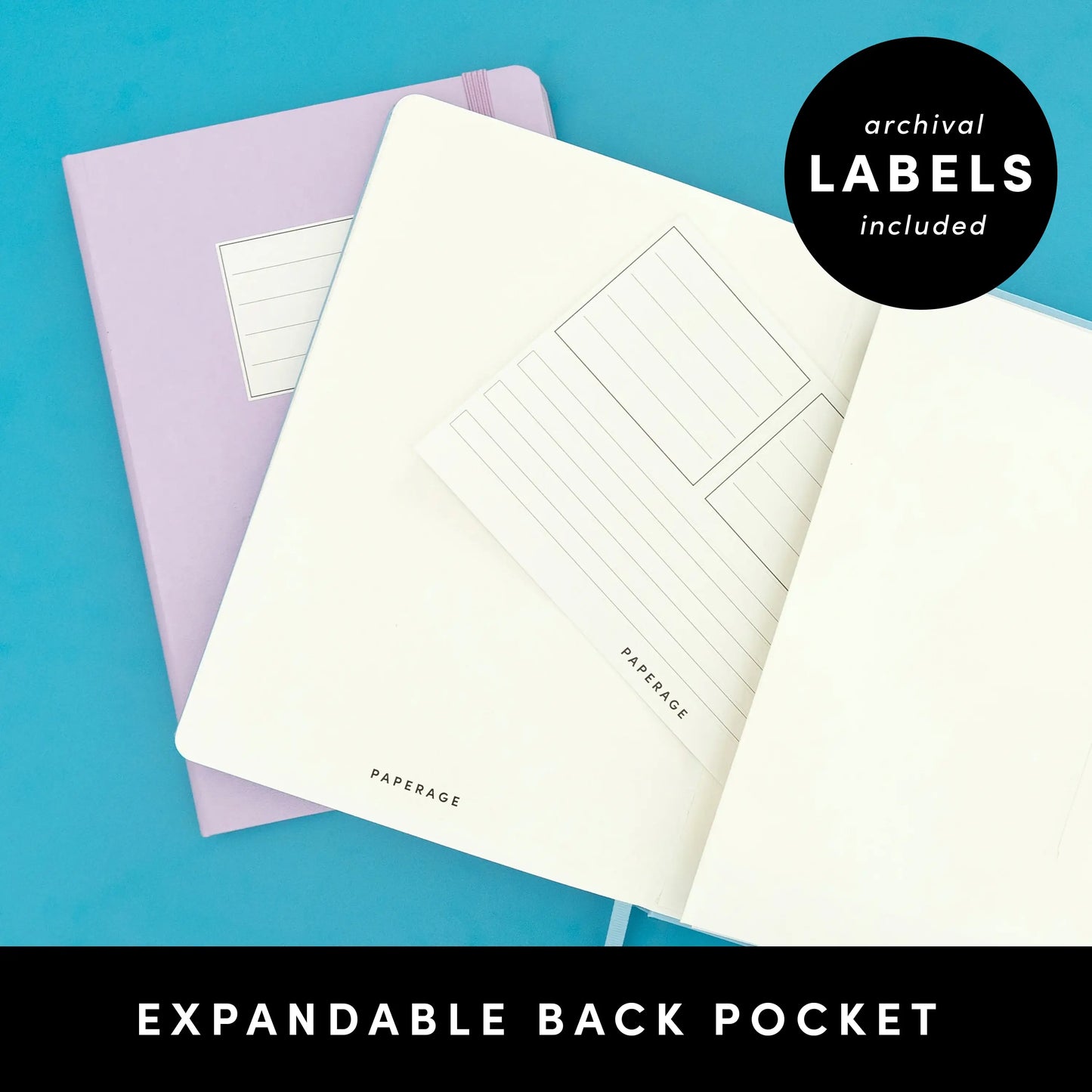 Paperage Lined Notebook 160pg- Black