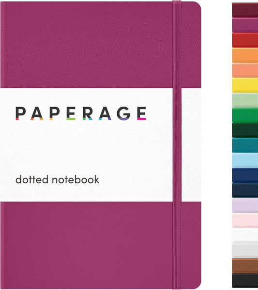 Paperage Dotted Notebook 160pg- Raspberry
