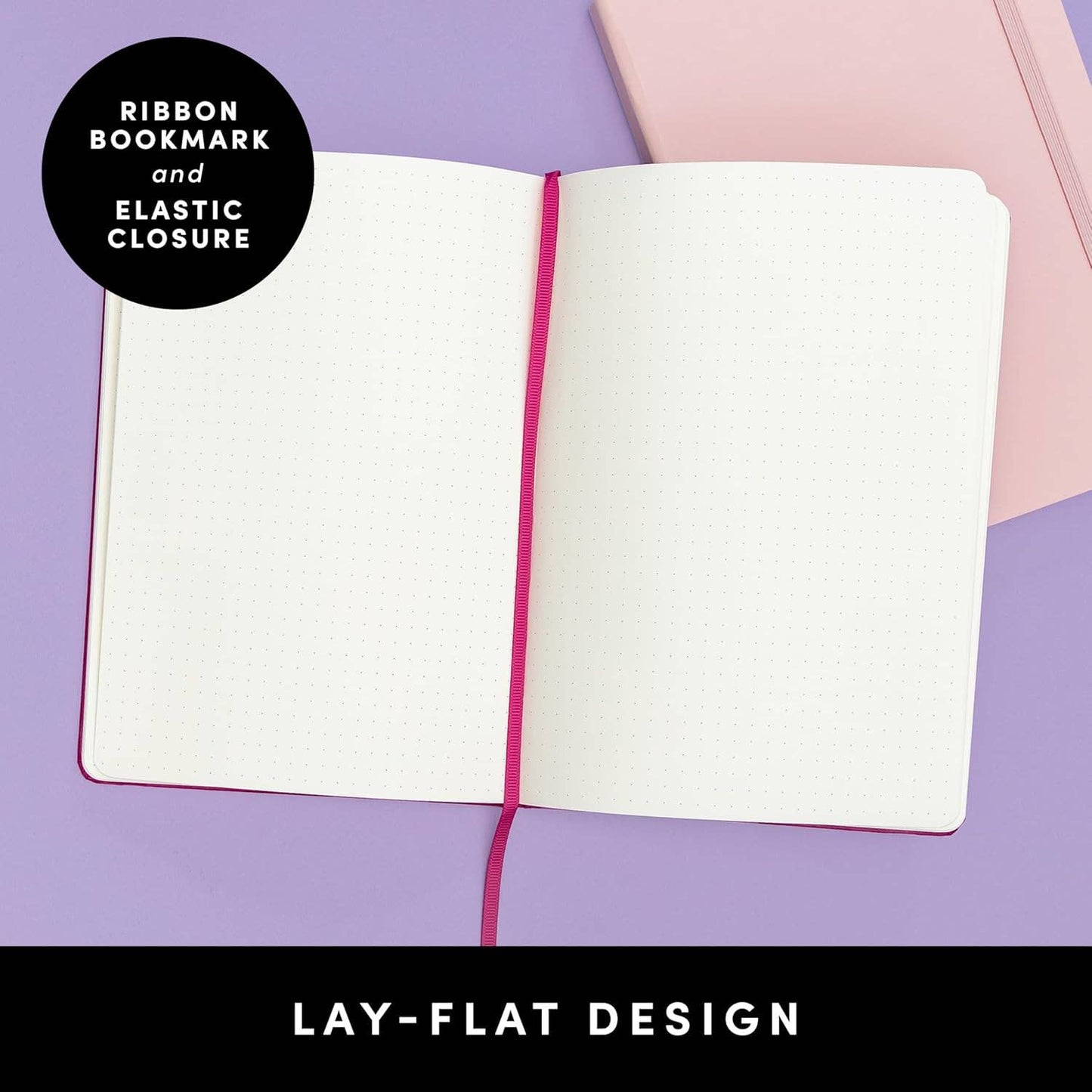 Paperage Dotted Notebook 160pg- Raspberry