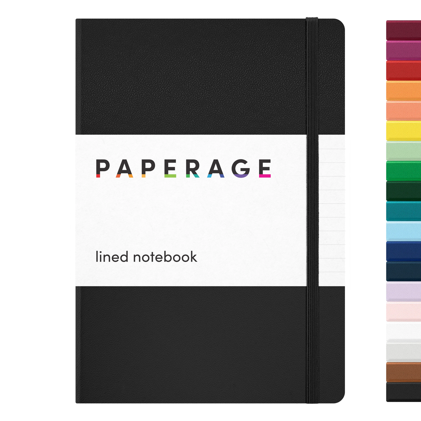 Paperage Lined Notebook 160pg- Black