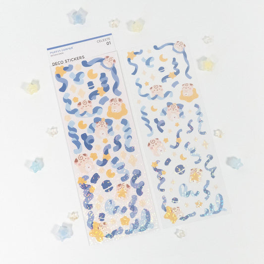 Cocoroll Celeste Polco Deco Sticker Sheet: 01 - Blue