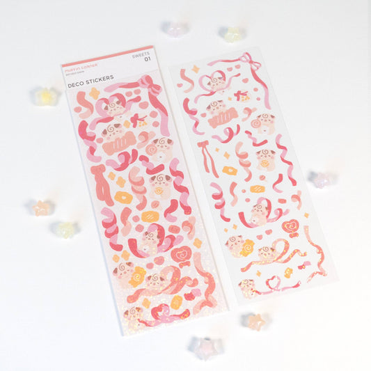 Cocoroll Sweets Polco Deco Sticker Sheet: 01 - Pink