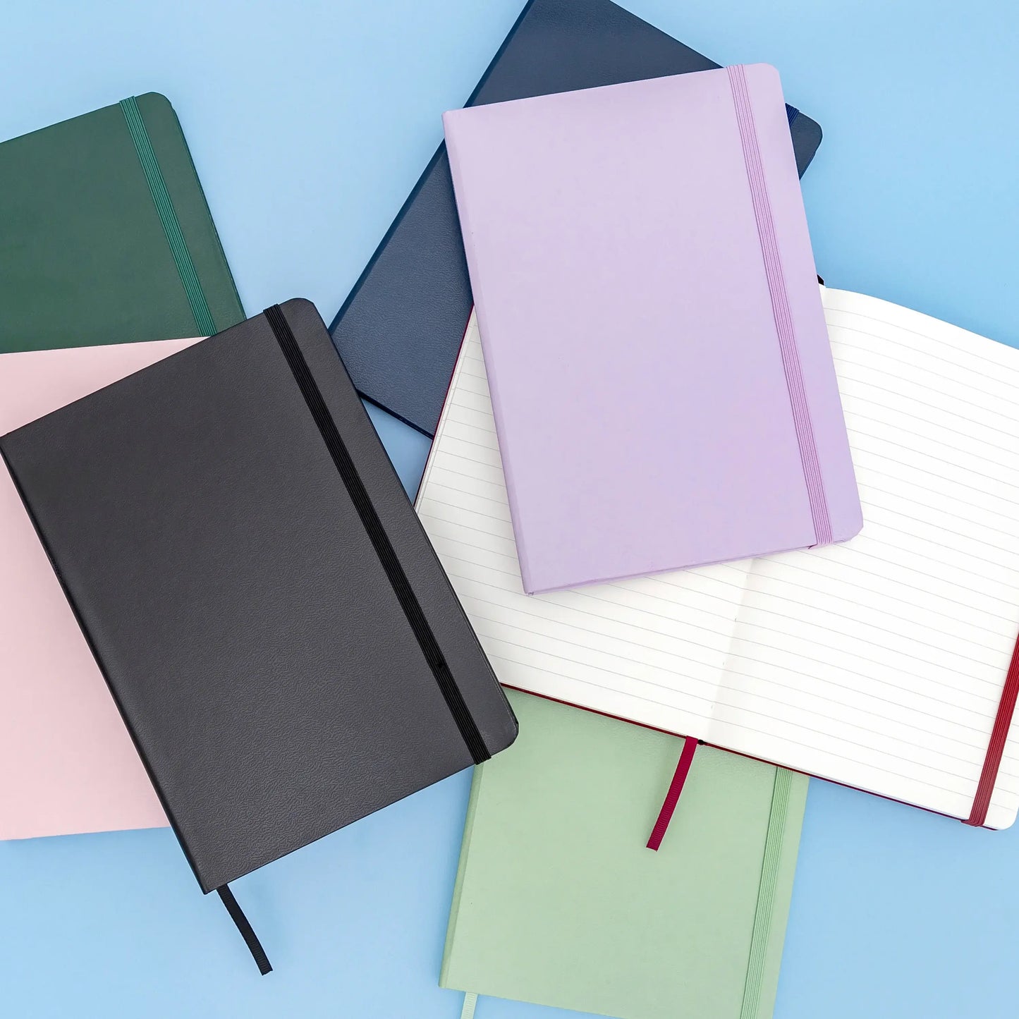 Paperage Lined Notebook 160pg- Black
